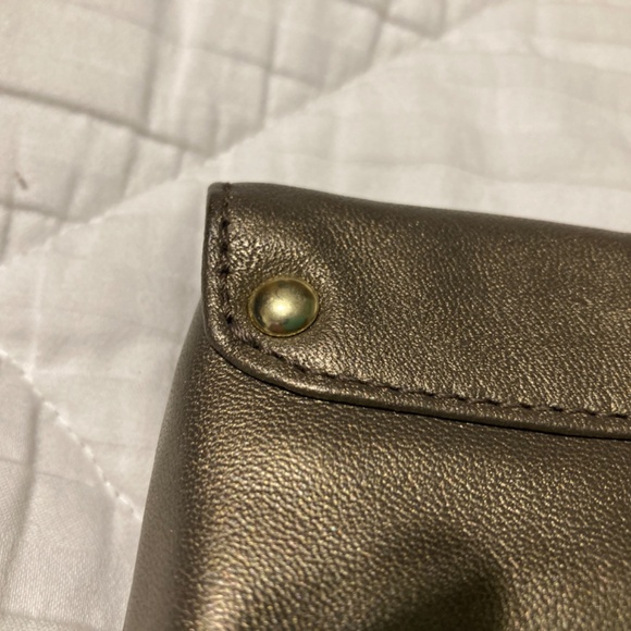 Coach Ashley Metallic Bronze Large Clutch Magnetic Flap Wristlet - Leather - EUC - Picture 7 of 10